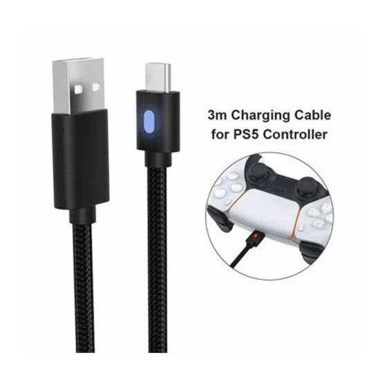 Dobe PS 5 Charging Cable 3M Ty-0803 - Black